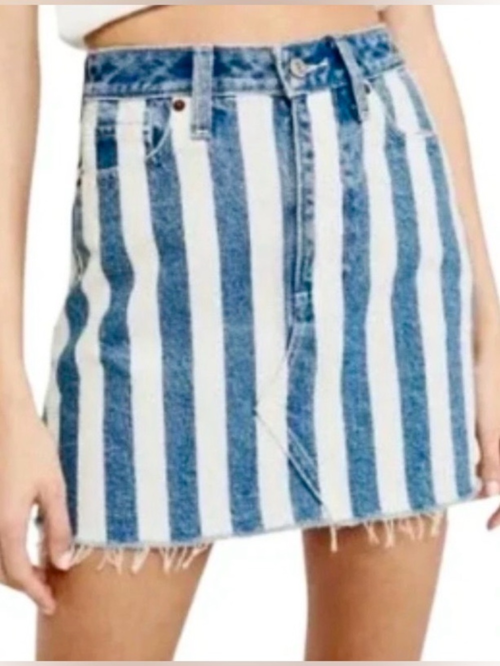 Abercrombie Denim Striped Mini Skirt